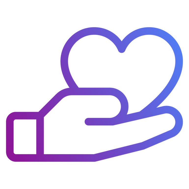 Caring heart hand symbol 