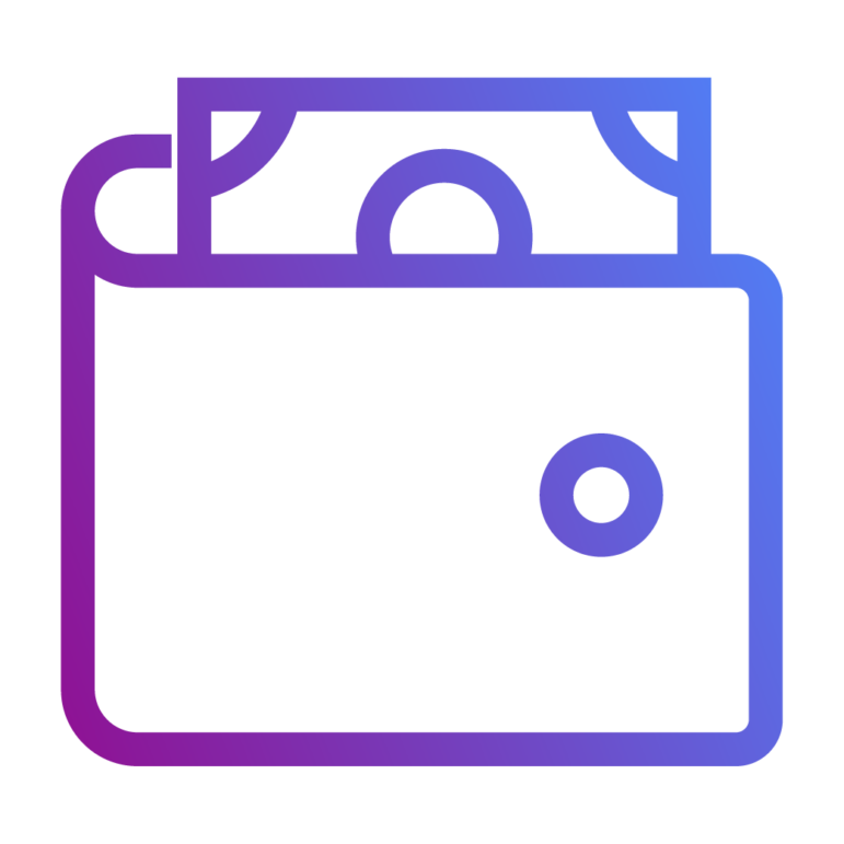 wallet with cash icon
